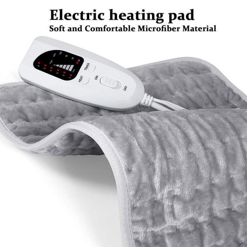 Manta eléctrica pequeña de 60x30cm para terapia, almohadilla de calefacción eléctrica, puede aliviar el dolor, color gris plata, 120-240V, especificaciones US, EU, AU y UK