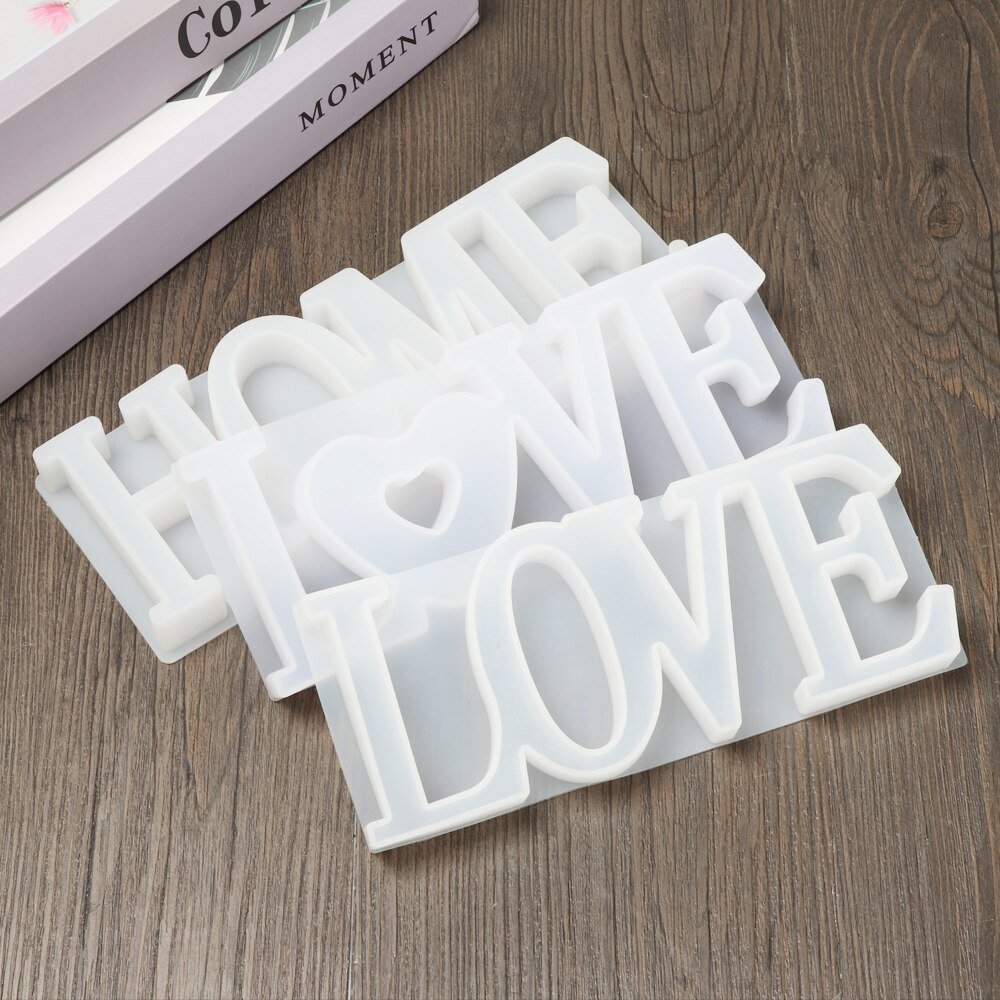 Handgemaakte Hanger Craft Diy Crystal Epoxy Siliconen Mallen Liefde Hart Letters Vorm Mold Hoge Spiegel Mallen Sieraden Maken Mould