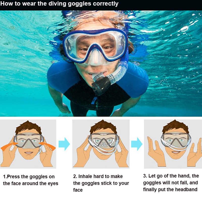 Maschera professionale per immersioni subacquee e snorkeling occhiali antiappannamento occhiali da nuoto nuoto Set di tubi per respiro facile