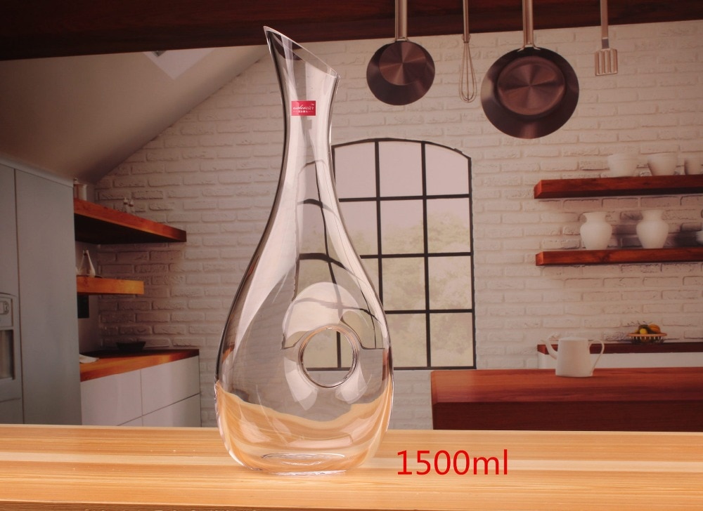 1PC 1500ml Glass Wine Decanter Tilted Snail Shaped Wine Container Aerator Wine Dispenser Carafe Bartender Bar Set J1110