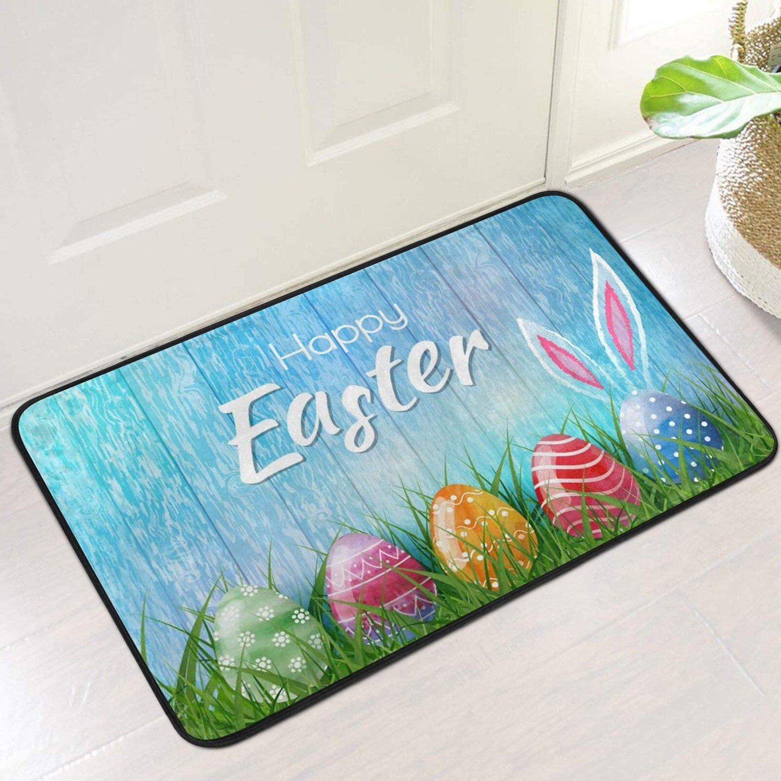 Coloful Groet Pasen Vloermat Cartoon Konijn Schattige Bunny Pasen Eieren Happy Easter Dag Party Decor Voor Thuis 40*60Cm