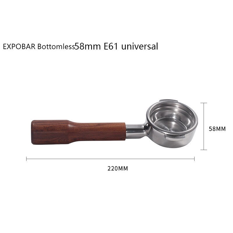 EXPOBAR – Machine à café E61, en bois massif, poignée sans fond, 58MM, universelle, en acajou: E61-C3
