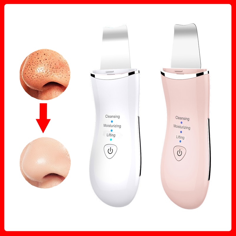 CF073 Facial Ultrasonic Skin Scrubber Microcurrent Face Massage Blackhead Remover Pores Cleaning Peeling Skin Care Beauty Tools