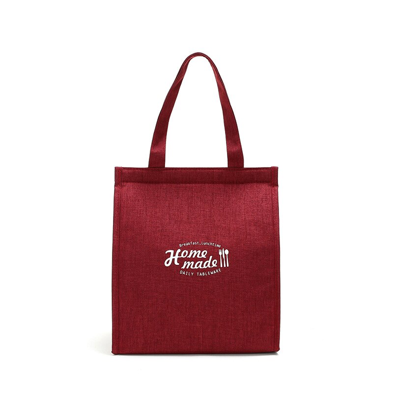 Sanne 10L Draagbare Aluminiumfolie Isolatie Koeltas Waterdichte Picknickzak Thermische Effen Kleur Lunch Bag Bento Box: Wine red