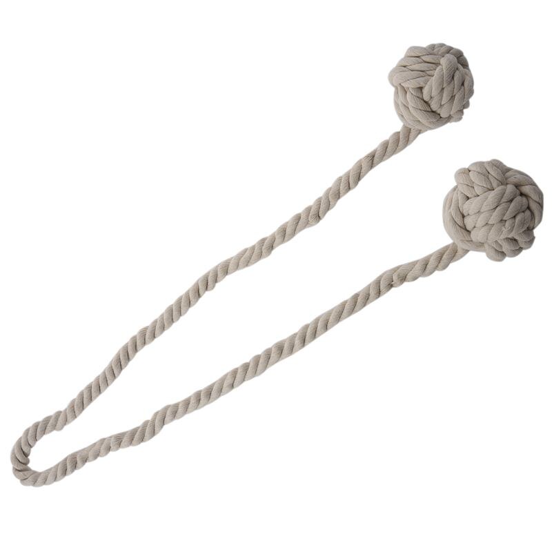 Fine Hand Tied Curtain Clip Drapery Tassels Curtain Tiebacks/Tassel Window Cotton Rope Tie Ball Back Accessories 132cm (creamy-w