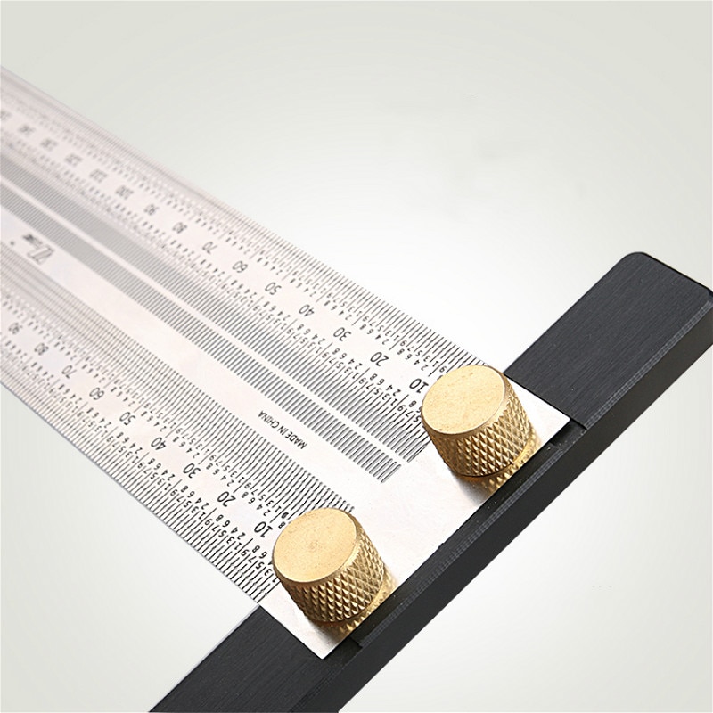 Herramienta de medición de línea de corte, regla de escala, regla de agujero, indicador de marcado de acero inoxidable, herramientas DIY de carpintero de trabajo de madera