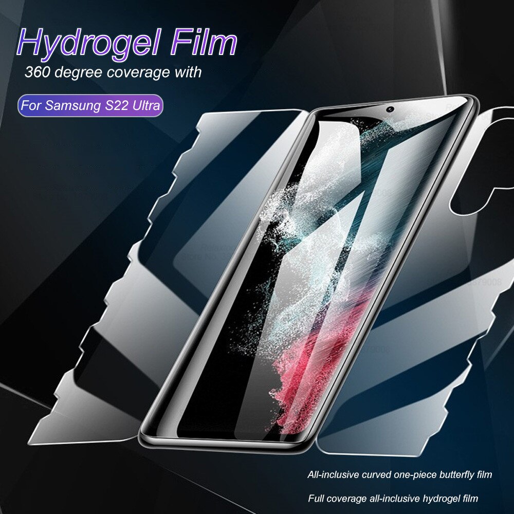 Copertura a 360 ° pellicola hydrogel per samsung galaxy s22 ultra s 22 plus 22 copertura ultra curva trasparente proteggi pellicola sumsung s22ultra