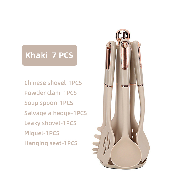 Silicone Kitchen Utensils Non-Stick Cookware Cooking Tools Gold Plated Modern Resistant Heat Kitchenware Accessories Tool