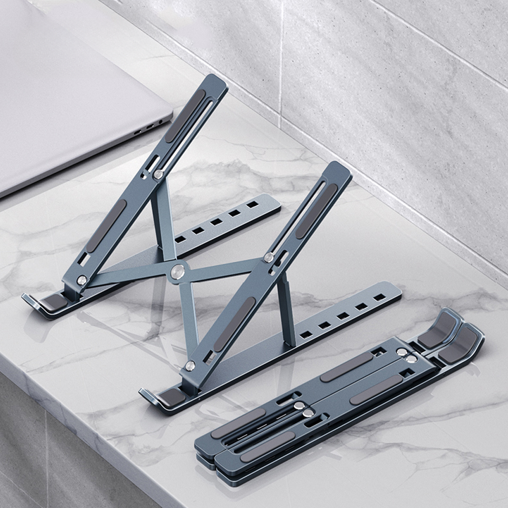 Tragbarer Laptop-Ständer aus Aluminium, verstellbarer Notizbuch-Ständer für MacBook Profi, faltbare Basis, Laptop-Halterung, Computer-Kühlhalterung