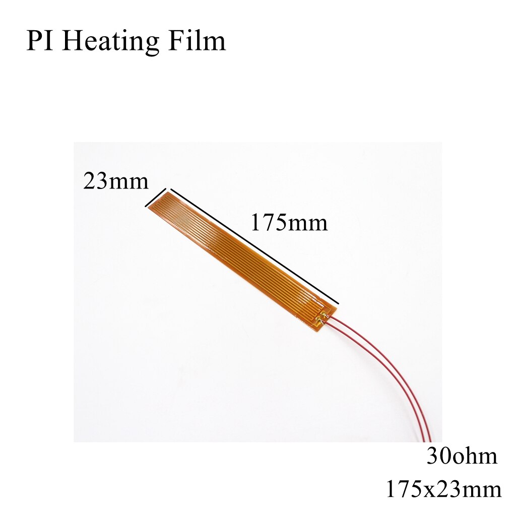 150X120Mm 5V 12V 24V 110V 220V Pi Verwarming Film Polyimide Adhesive Elektrische heater Plaat Panel Pad Mat Brandstof Folie Olie Motor Tank: 175x23mm