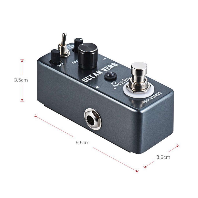 Ocean verb digitale reverb gitaar effectpedaal 3 modi kamer/veer/schittering aluminiumlegering behuizing true bypass