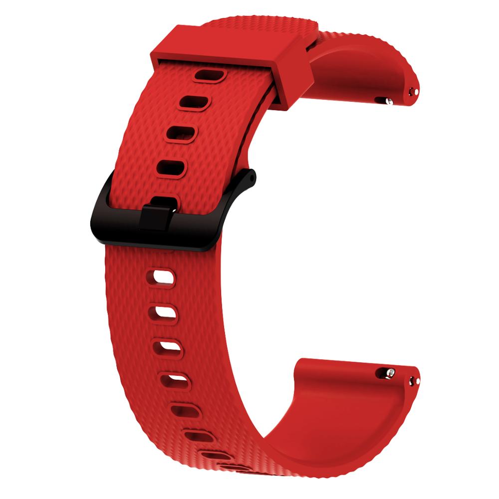 Bracelet de montre, 20mm, pour Garmin Vivomove HR venus vivoactive 3 samsung galaxy watch active 2, bracelet hauwei watch gt 2 42mm: red