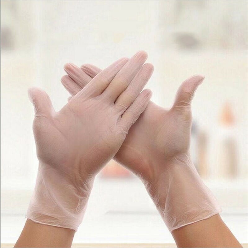 Guantes de vinilo desechables de grado alimenticio, guantes de plástico antiestáticos para limpieza de alimentos, cocina, restaurante, accesorios de cocina, 100 Uds.