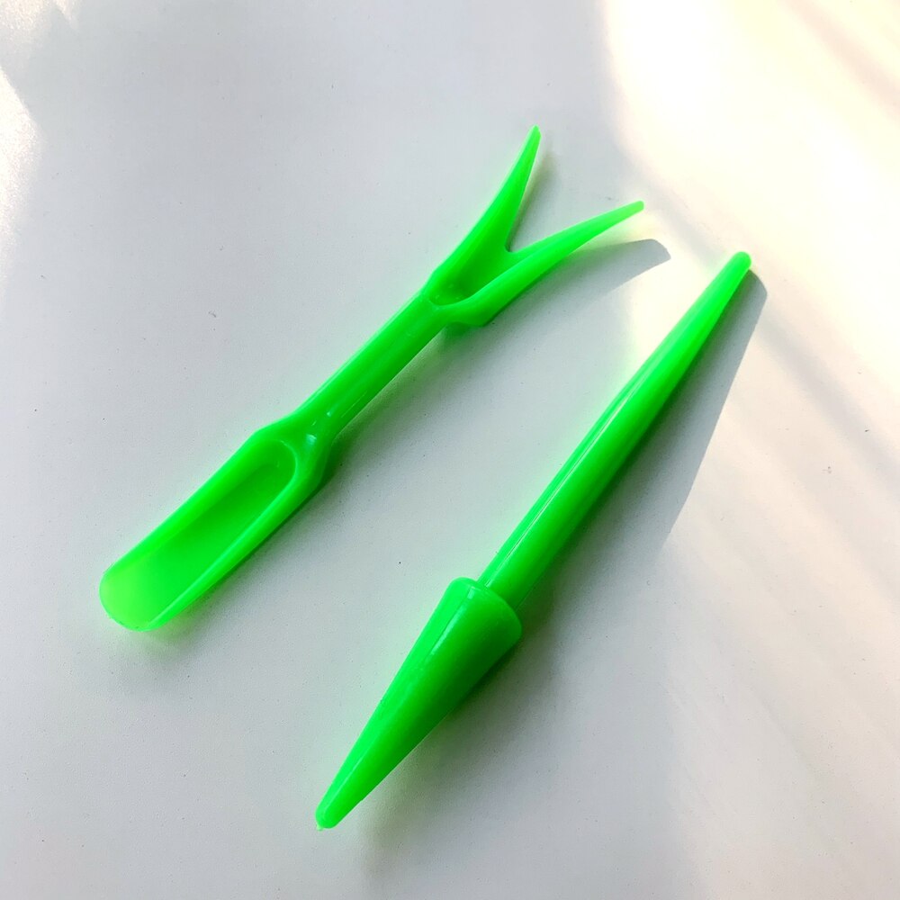 Seedling Transplanting Device Set Fairy Garden Accessory Succulent Plant Sapling Puller Cactus Pot Hole Puncher Moving Tools: Green