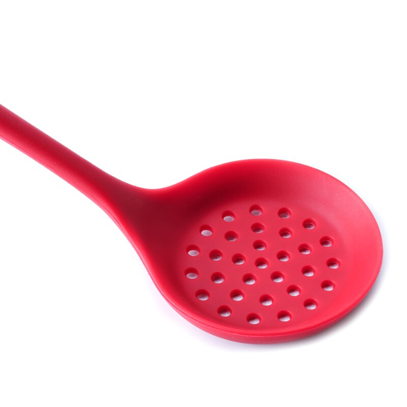 Silicone Slotted Skimmer Spatula Silicone Slotted Spoon Skimmer Kitchen Spoon Strainer Ladle With Long Handle Soup Serving Spoon