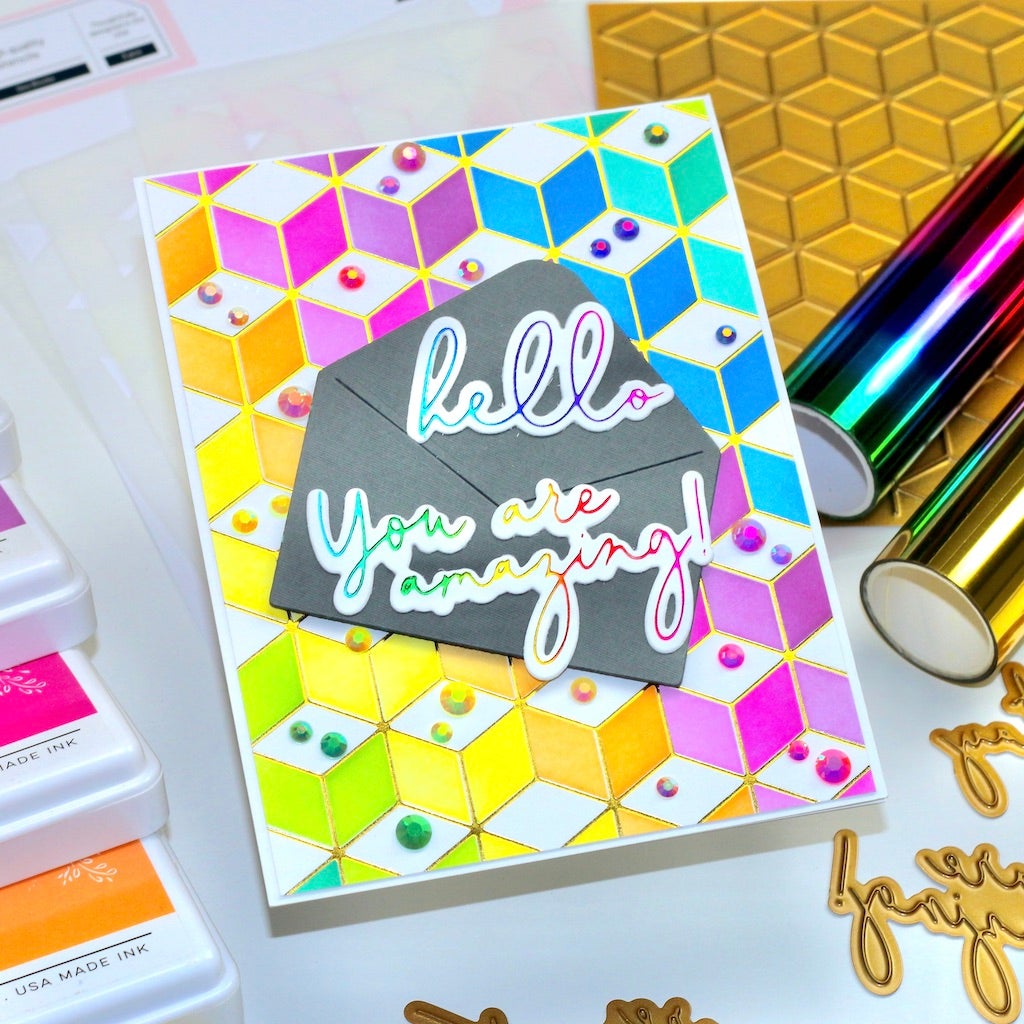 Diamond Background Foil Stencil for Scrapbooking Album Decoration Craft for DIY Greeting Card Making 2022