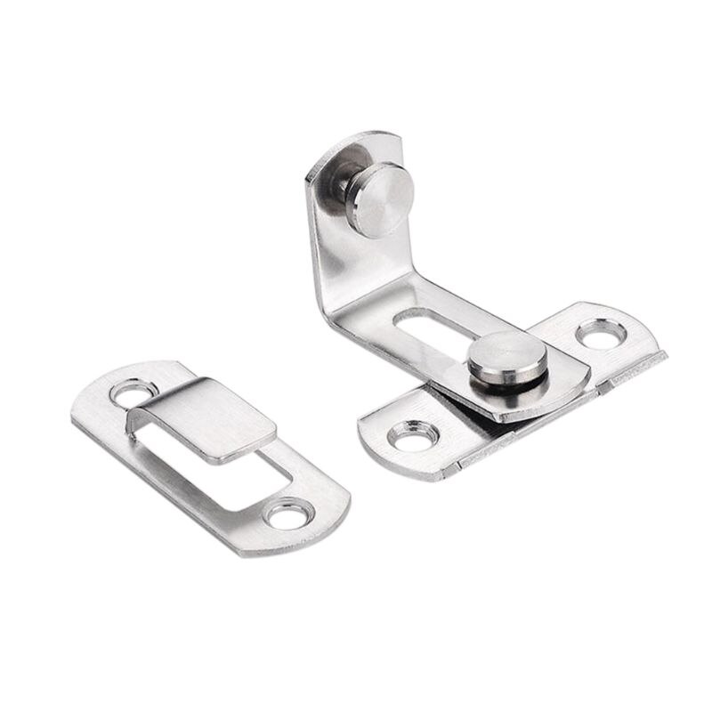 2pcs 90 Degree Right Angle Door Latch Hasp Stainless Steel Bending Latch Buckle Bolt for Windows Door Lock Barrel Bolt with Scre