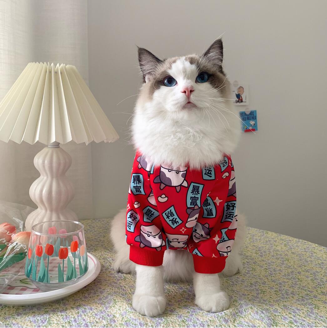 Ropa de primavera con estampado para gato, ropa para mascotas, Disfraces para gatos pequeños, chaqueta de abrigo suave para gatitos