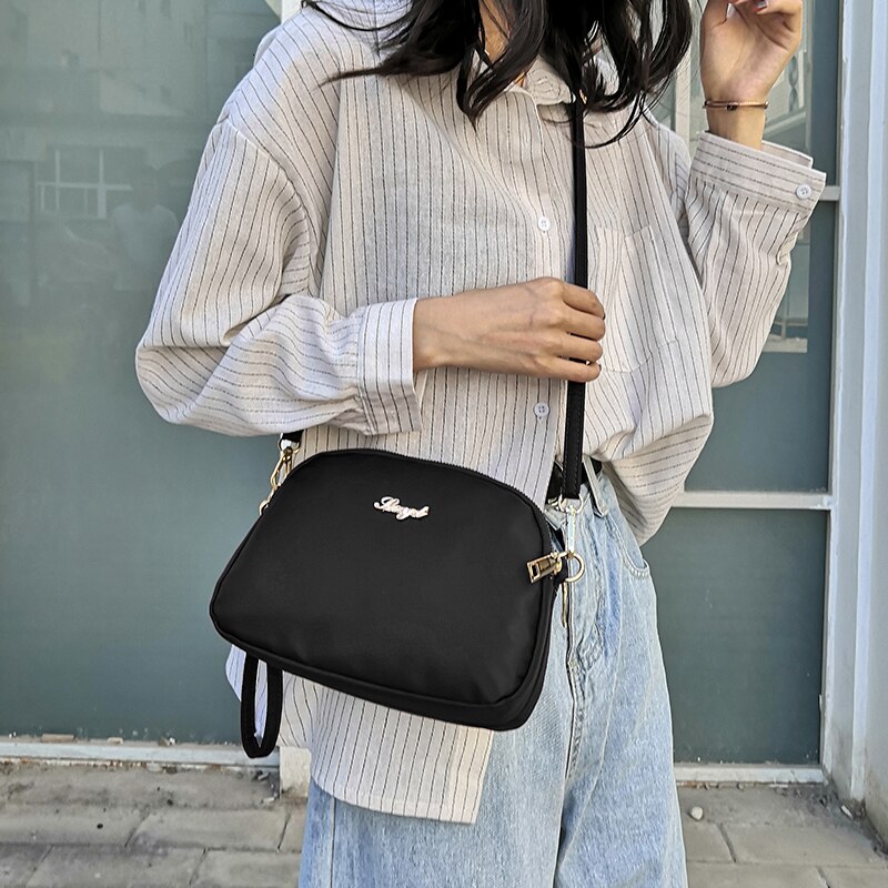 Nylon tassen voor luxe handtassen dames stevige waterdichte schoudertas rits zachte draagbare crossbody bolsa feminina