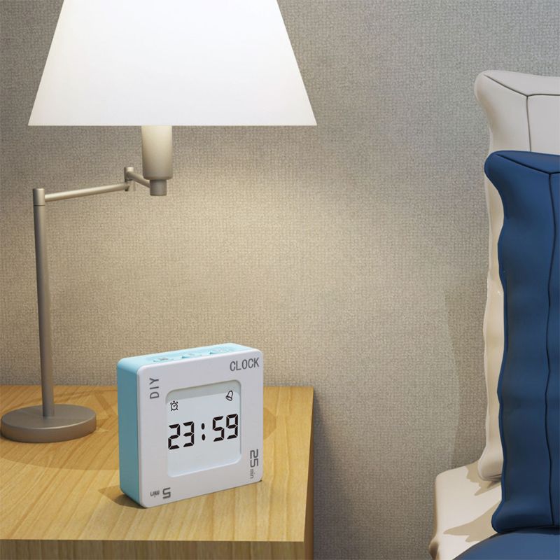 Plastic DIY Time Management Pomodoro Timer Four Reminder Modes Square flashing Vibration Alarm Clock for Students