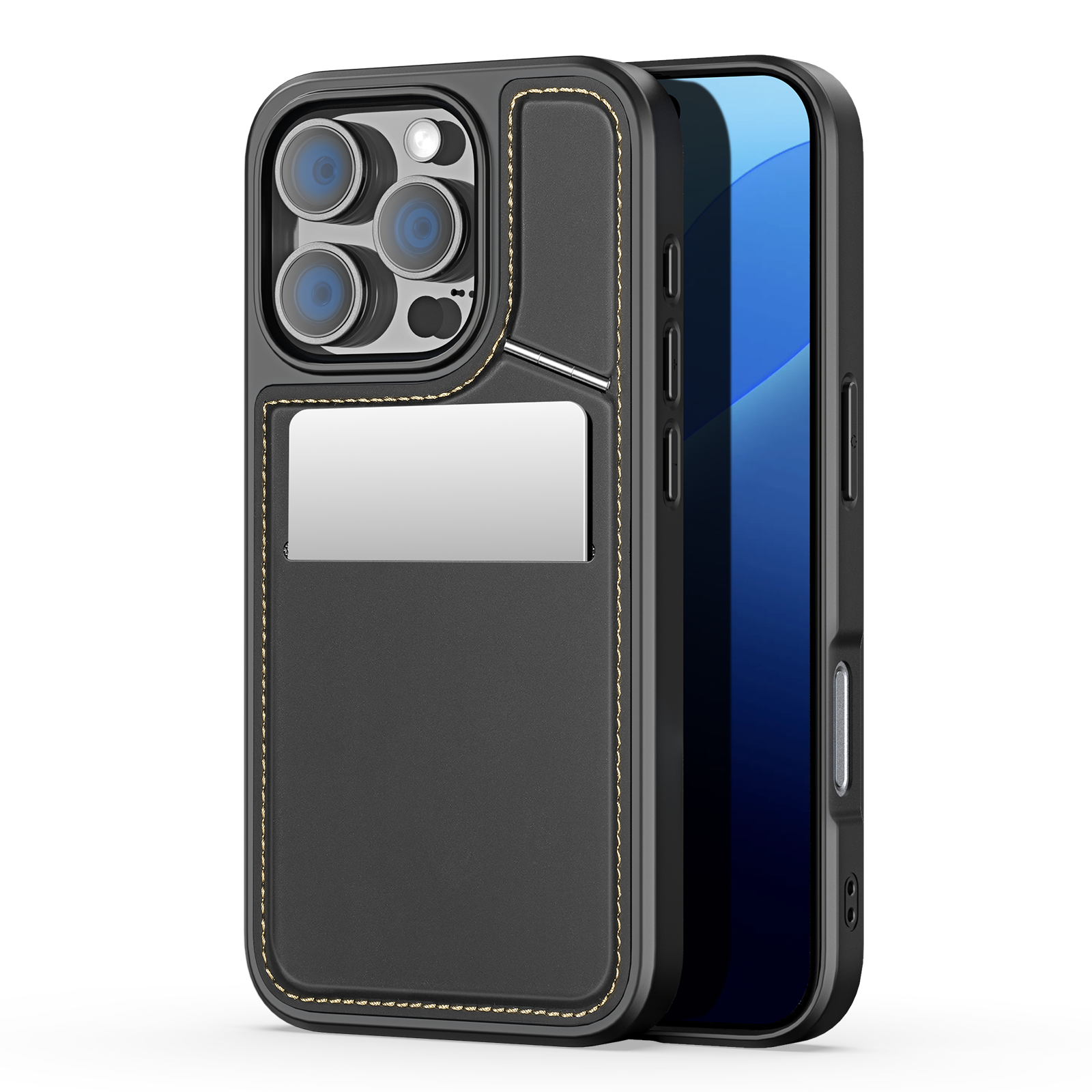 Funda magnética DUX DUCIS 3 en 1 para iPhone 16 Pro Max, funda 15 plus 14 13 Magsafe, funda multifuncional con soporte para teléfono, billetera: Negro / Para iPhone 15 Pro