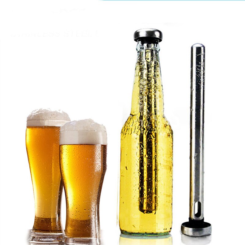 1 stk rustfrit stål øl chiller stick øl chiller stick bærbar drikkevare køling iskøler øl køkkenværktøj