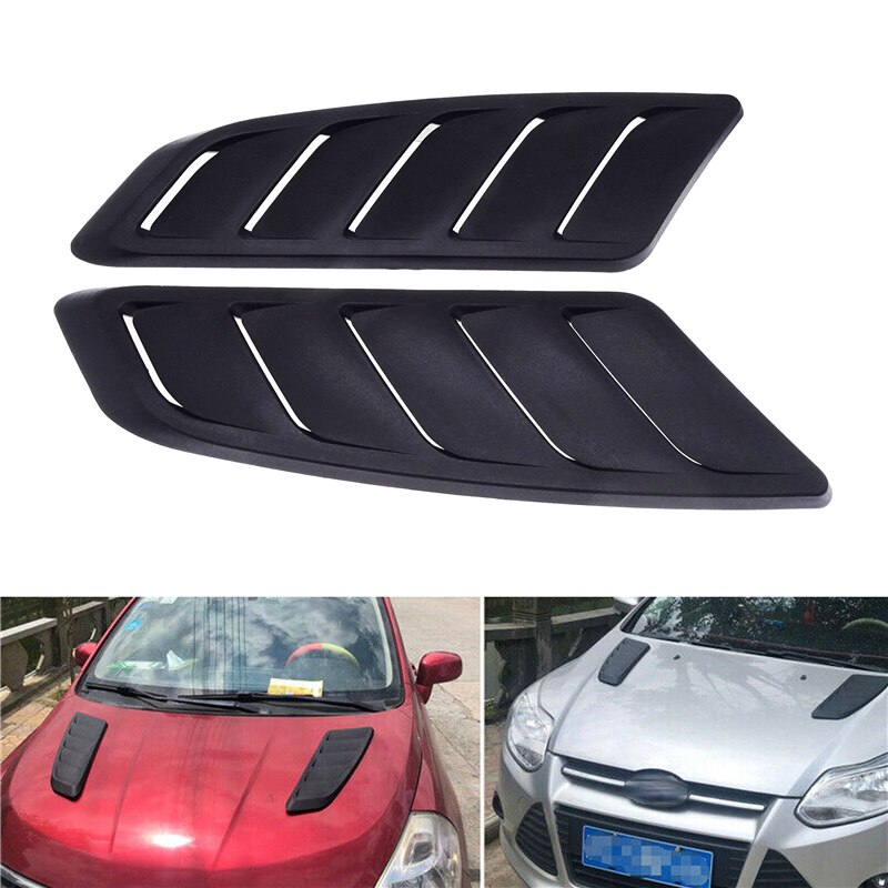 1 Pair Universal ABS Plastic Car Air Intake Scoop Bonnet Front Hood Vent Panel Decoration Accessories For Ford Mustang