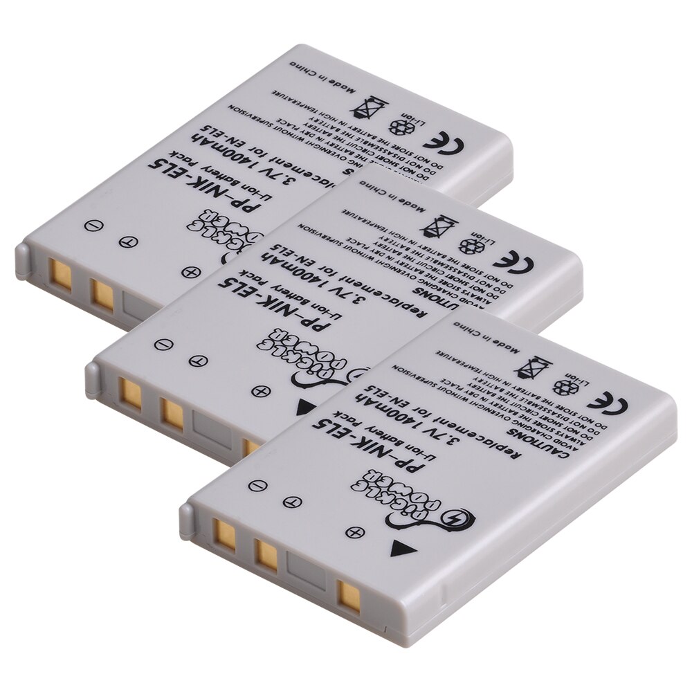 Batería EN-EL5 EL5 ENEL5 para cámara, Cargador USB LED para Nikon Coolpix P530, P520, P510, P100, P500, P5000, P5100, P6000, 3700, 4200: 3 battery