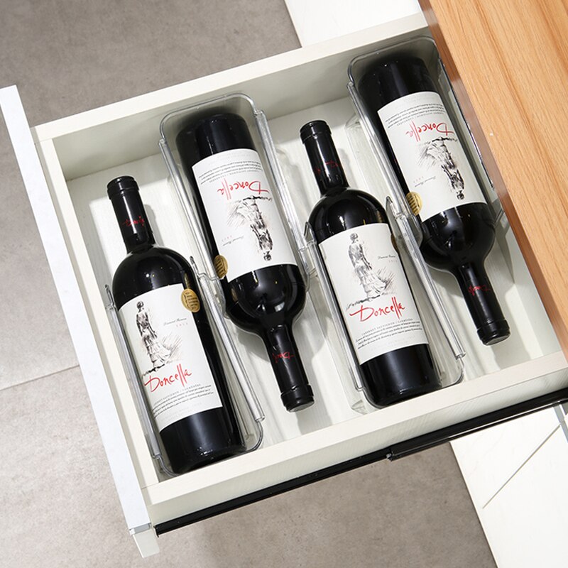 4 Stuks Wijn Houder Wijnrek Transparant Bier Flessenrek Wijn Organizer Opslag Fles Houder Keuken Accessorie Botellerode Vino