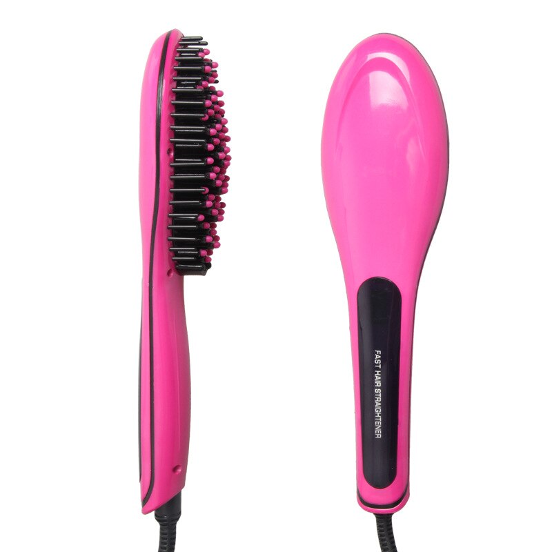 Hair iron Straightener Brush Straight Hair Comb brush Electric Brush Comb Irons Hair Straightener Curler starightening comb: red-2 / AU