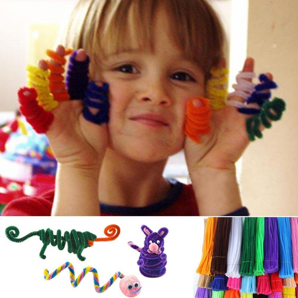 100 stuks kinderknutsels pluche stokjes handgemaakte kunst diy materialen shilly stick speelgoed educatief diy speelgoed voor kinderen