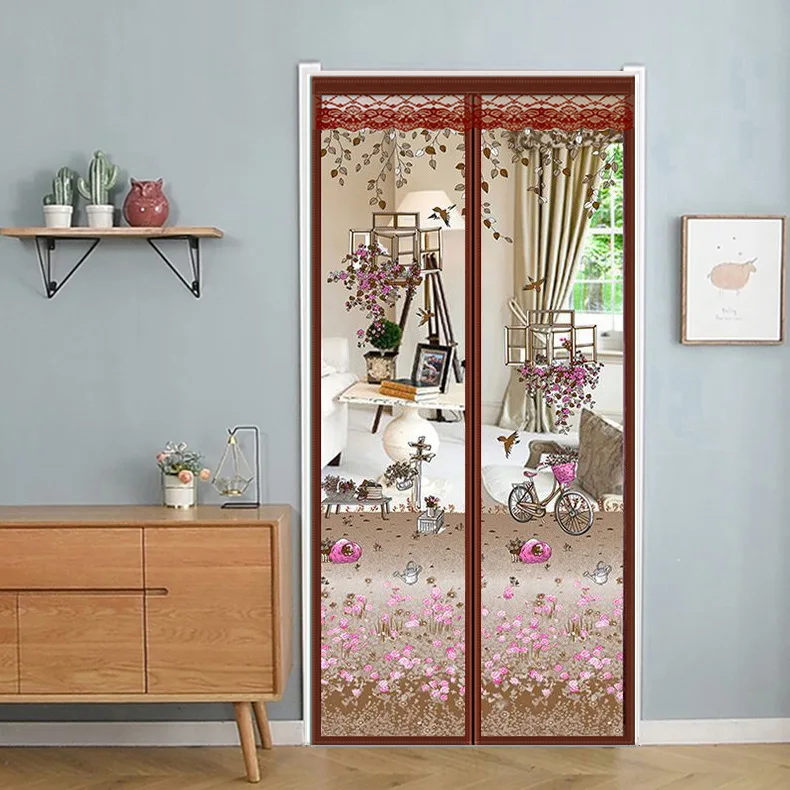 Deurgordijn Modern En Eenvoudig Paraplu Vogelkooi Zomer Zacht Gaas Muggenbestendig Deurgordijn Versleuteld Scherm: Blauw