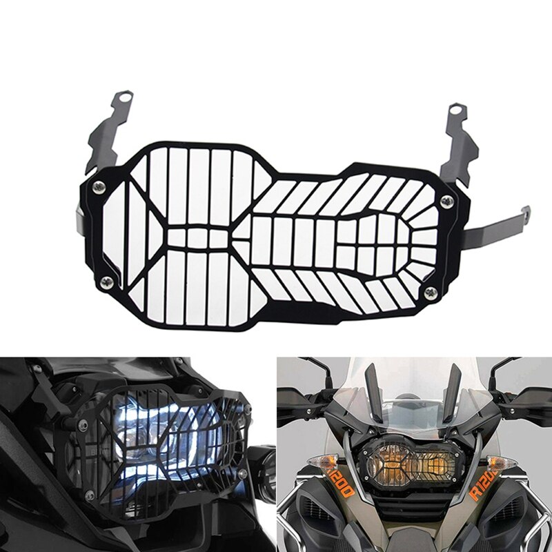 Sort frontlykt hodelykt lampe stål guard protector grill mesh for bmw  r1200gs linsedeksel: Default Title