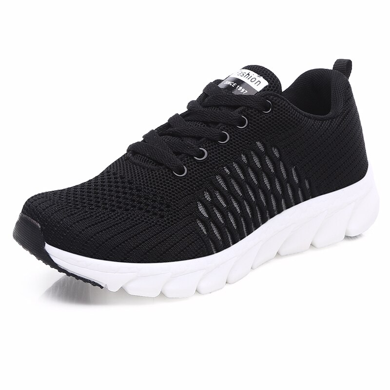 Vrouwelijke tennisschoenen met platform voor dames, stijlvolle tennisschoenen, witte tennisschoenen voor dames, outdoor sportschoenen voor dames: Zwart / 7