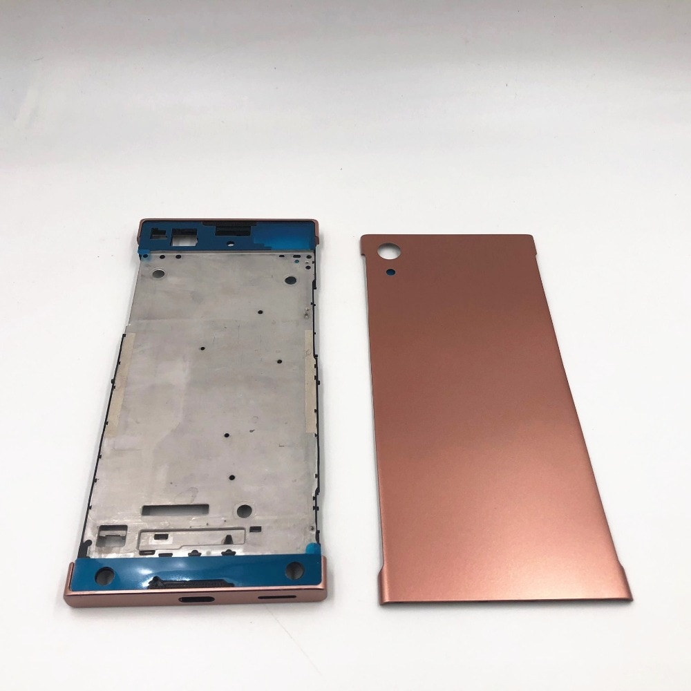Carcaça de moldura intermediária completa, para sony xperia xa1 g3116 g3115 g3112 + trilho lateral com lateral botões de botões