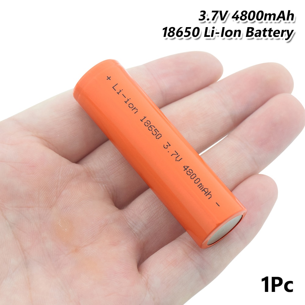 High Capacity 18650 Li-ion Battery 3.7V 4800mah Lithium Battery Rechargeable 18650 Cell 65.6x18.5mm For Remote Control Torch