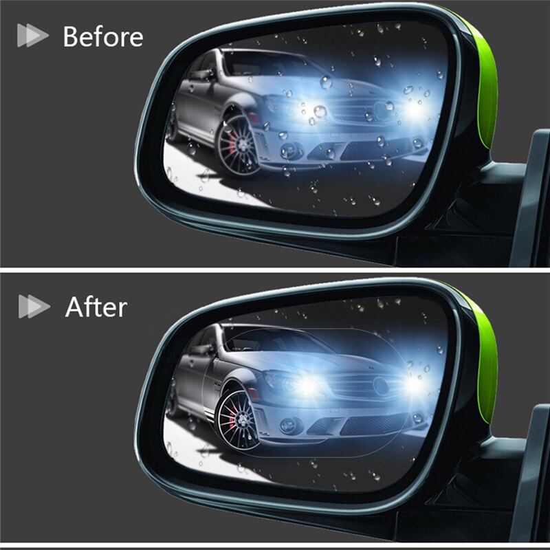 2PCS Universal Car Rearview Mirror Anti-Fog Membrane Waterproof Rainproof Car Mirror Window Protective Film Car Sun Shade TSLM2