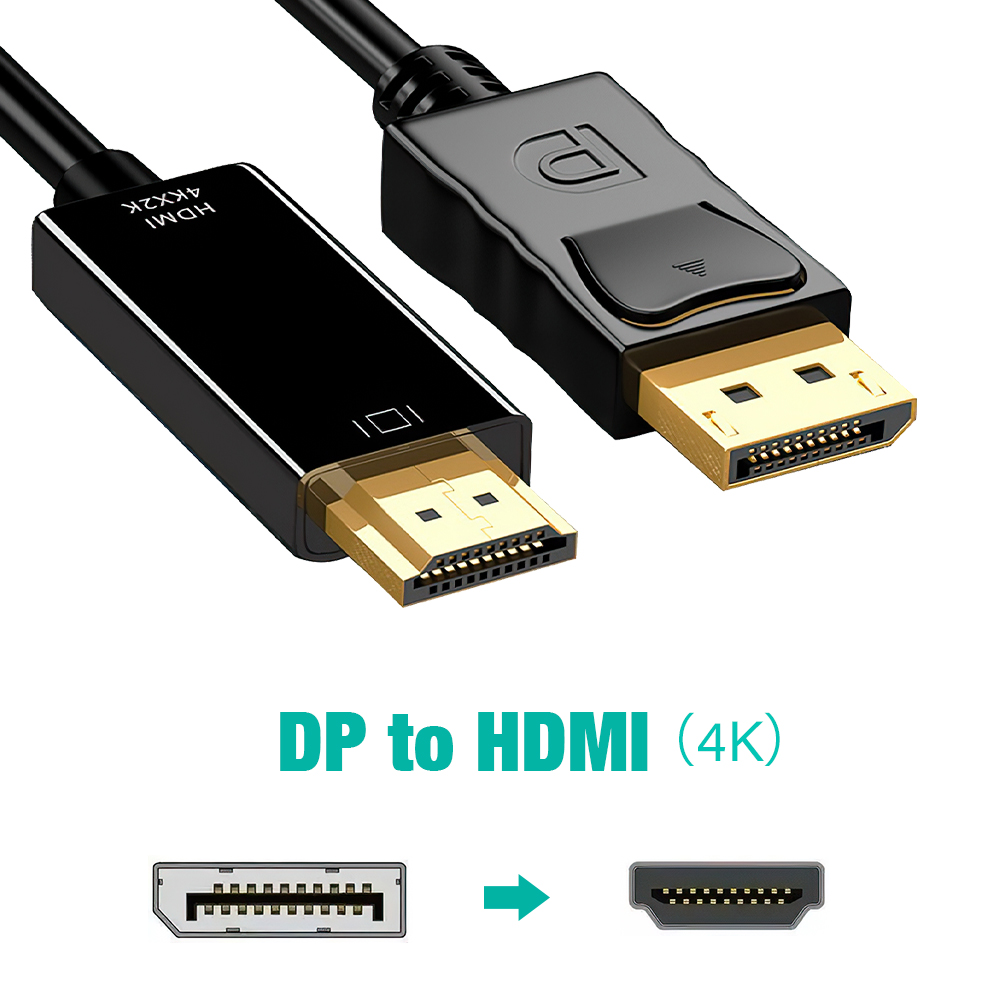 High speed DP DisplayPort to HDMI VGA DVI Adapter Connecto Converter cable 4K 1080P For desktop laptop PC TV monitor projector: black