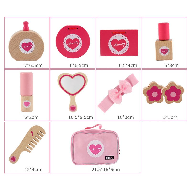 freundlicher Holz Schönheit machen-hoch Arzt Spielzeug Simulation Spielen Haus Spielzeug Kommode Mädchen Prinzessin Kosmetik Tasche vorgeben Spielzeug