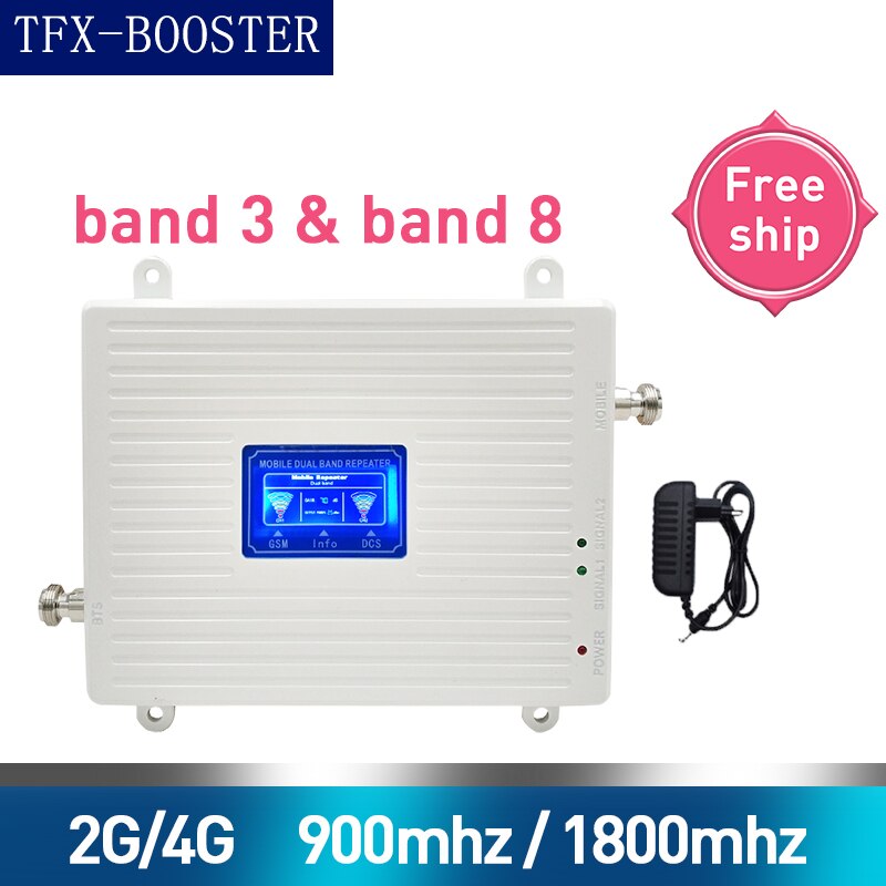 TFX-BOOSTER Gsm 900 Lte 1800 Mhz Mobiele Signaal Repeater 23dBm 70dB Gain 2G Gsm 4G Lte Cellulaire Booster versterker 2G 4G Antenne