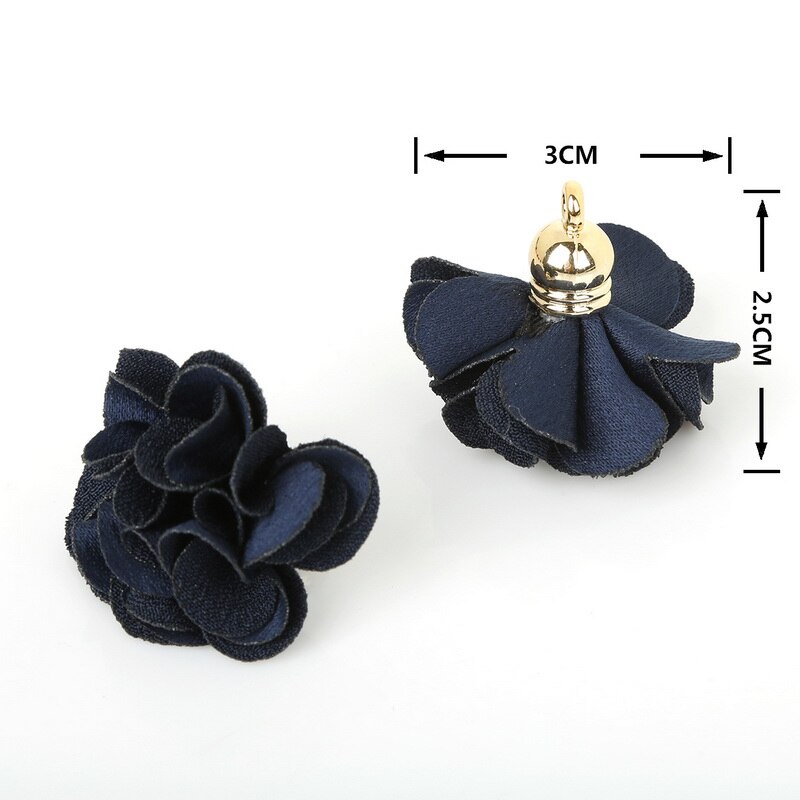 10 stuks 3*25cm bloemen bedel hanger kwastjes voor strik knutselen bruiloft feest decoratie doe-het-zelf benodigdheden verpakking accessoires: Marine
