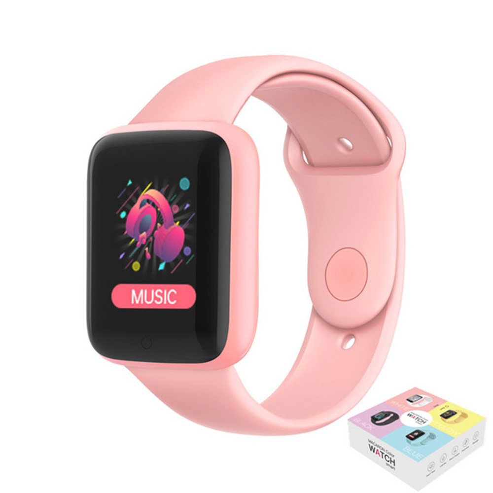 Y68 pro smartwatch bluetooth fitness-tracker sport herzfrequenzmesser blutdruck wasserdicht damen farbarmband für android ios: Rosa