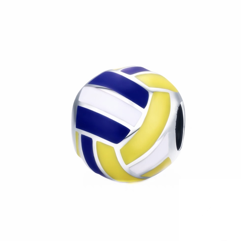 Multiple Series Balls Bead American Football，Badminton Dangle Charm Jewelry Fit Original 925 Sterling Silver Pan Brand Bracelet: Light Red