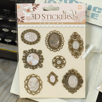 Diy 3d klistermærker scrapbog materiale metal cameo ramme sommerfugl blomst klistermærke fil album journalisering dekoration hobby håndværk: 14013