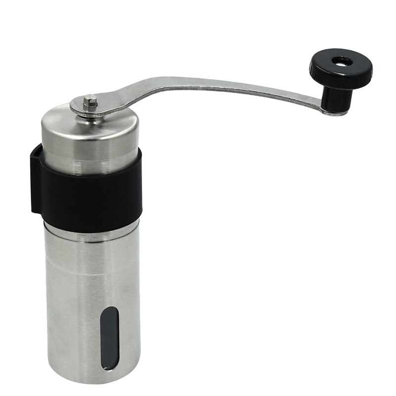 Silver Coffee Grinder Mini Stainless Steel Hand Manual Handmade Coffee Bean Burr Grinders Mill Kitchen Tool Crocus Grinders: large