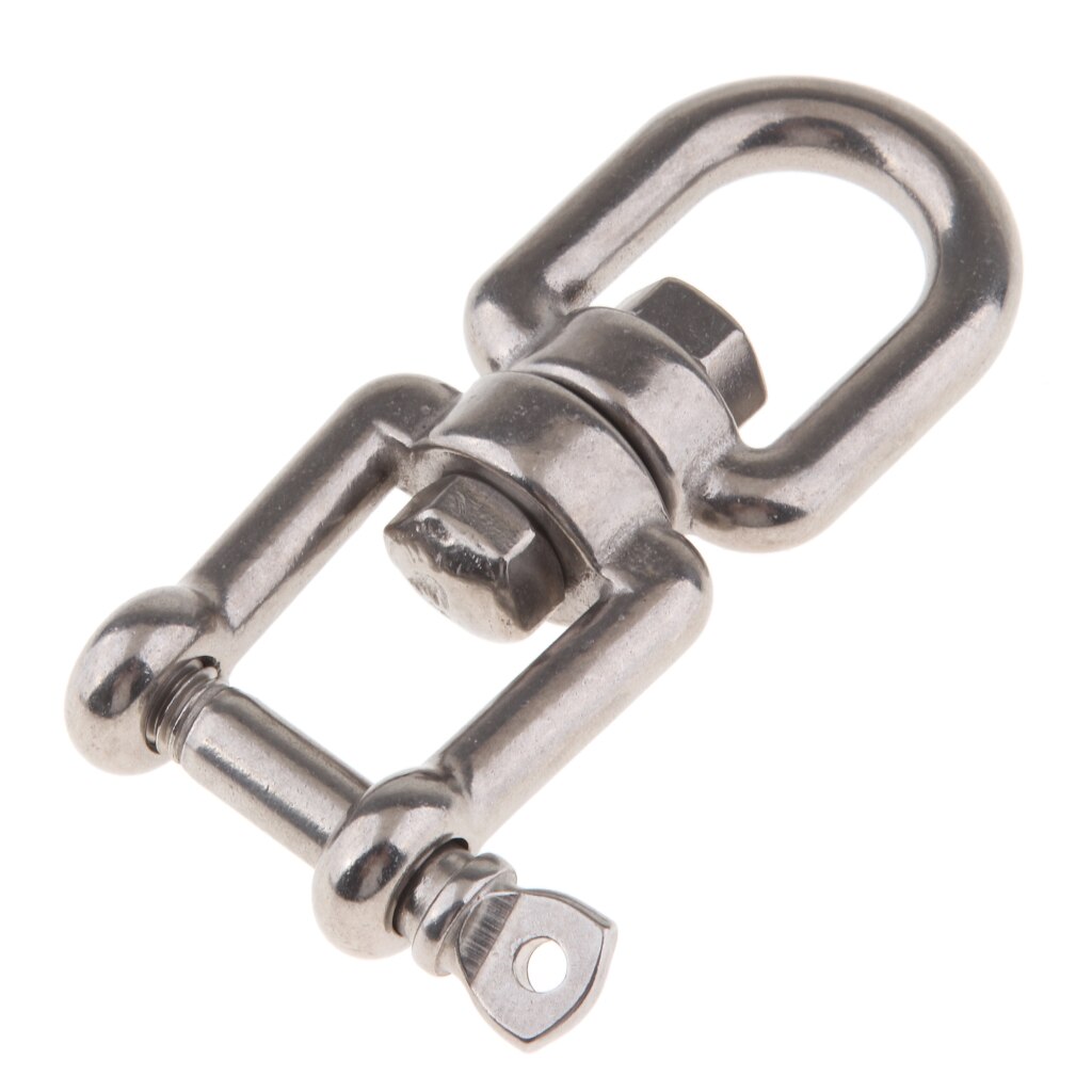 Stainless Steel Anchor Chain Eye Shackle Snap Hook Swivel Jaw 8mm Silver