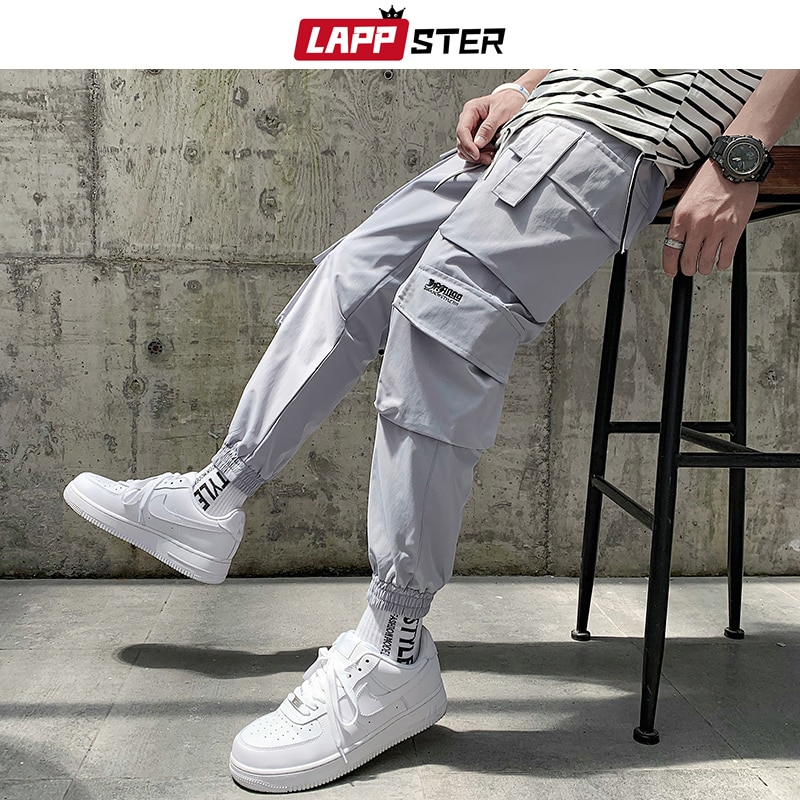 LAPPSTER para hombre Pantalones Streetwear Joggers para hombre Hip Hop Negro Pantalones deportivos masculinos Fashions coreanas Harajuku Pockets pantalón 5XL
