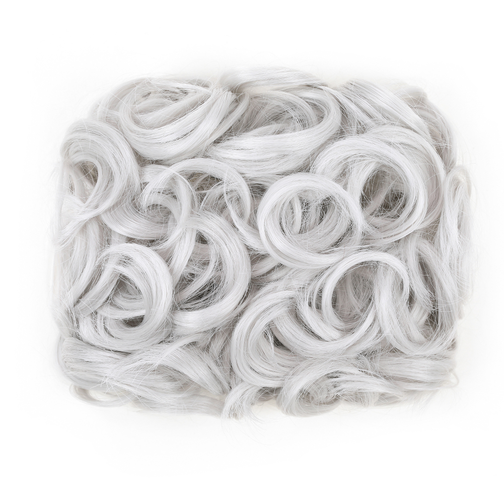 Coque bagunçado coque de cabelo premium sintético encaracolado prato de cabelo pentes de metal em elegante scrunchie bun extensão de cabelo para mulheres: T27/30/4