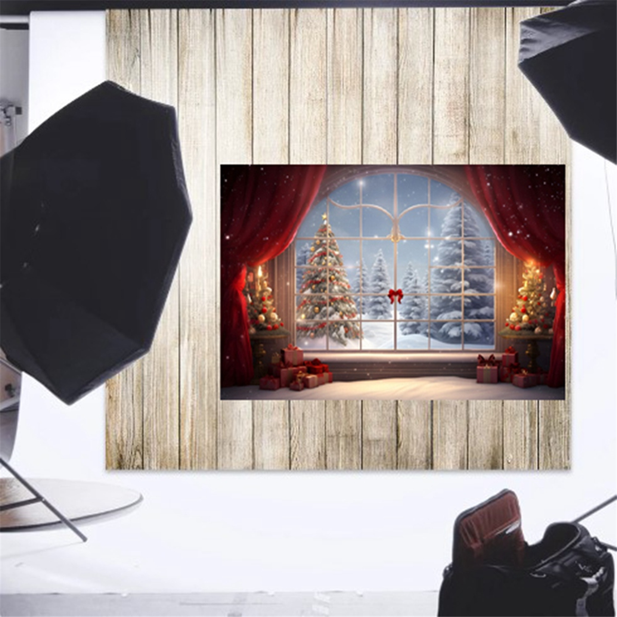 210x150cm Christmas Background Cloth Christmas Window Children Photo Studio Photo Photography Backdrops,H-Elect