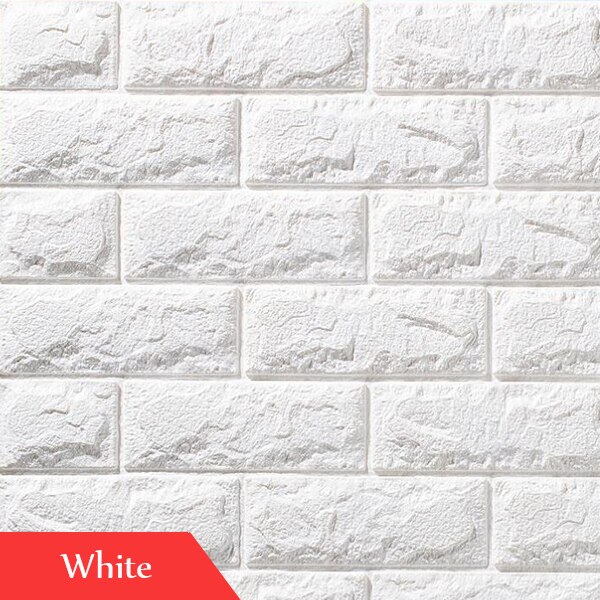 Brick Wall Stickers DIY Self Foam Waterproof Decor Wall Covering Wallpaper For TV Background Kids Living Room Decor: A